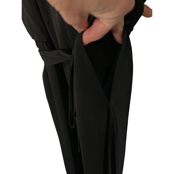Lauren Ralph Lauren Jumpsuit Black Belted Medium Stretch Knit Long Sleeve NWT - Picture 10 of 13